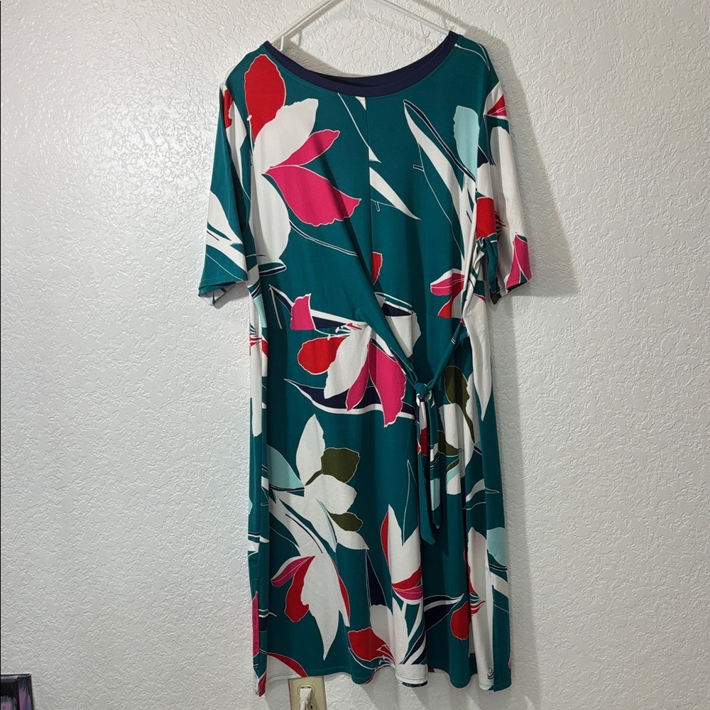 Cuddl Duds Teal Floral Midi Dress